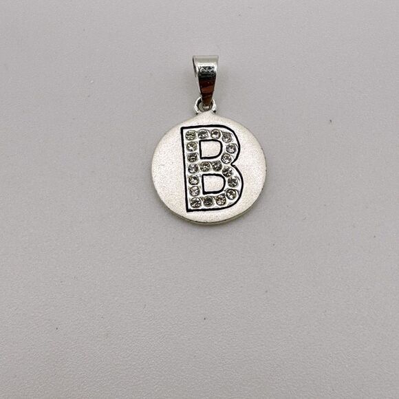 SALE! Sterling silver, and cz diamond “B” pendant! - Picture 1 of 7